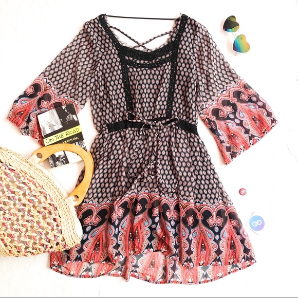 Miss Me Dresses & Skirts - NWOT Boho Miss Me Peasant Dress